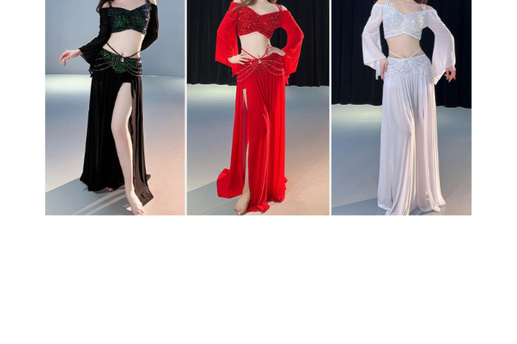 Rowan Beaded-Mesh Flare-Sleeve Set