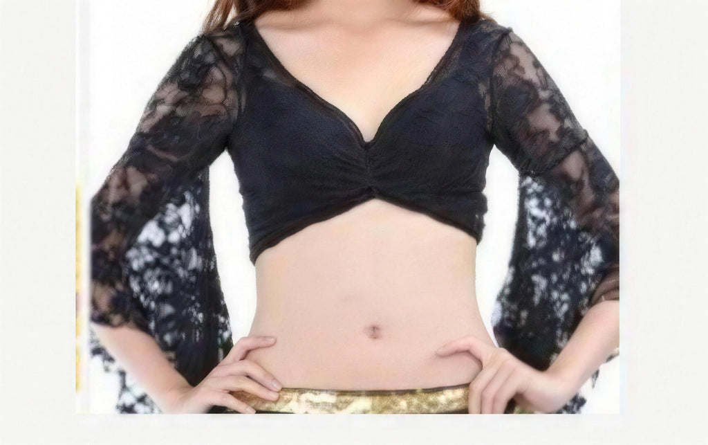 Della lace crop top in Black