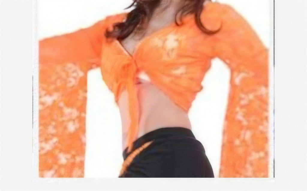 Della lace crop top in Orange