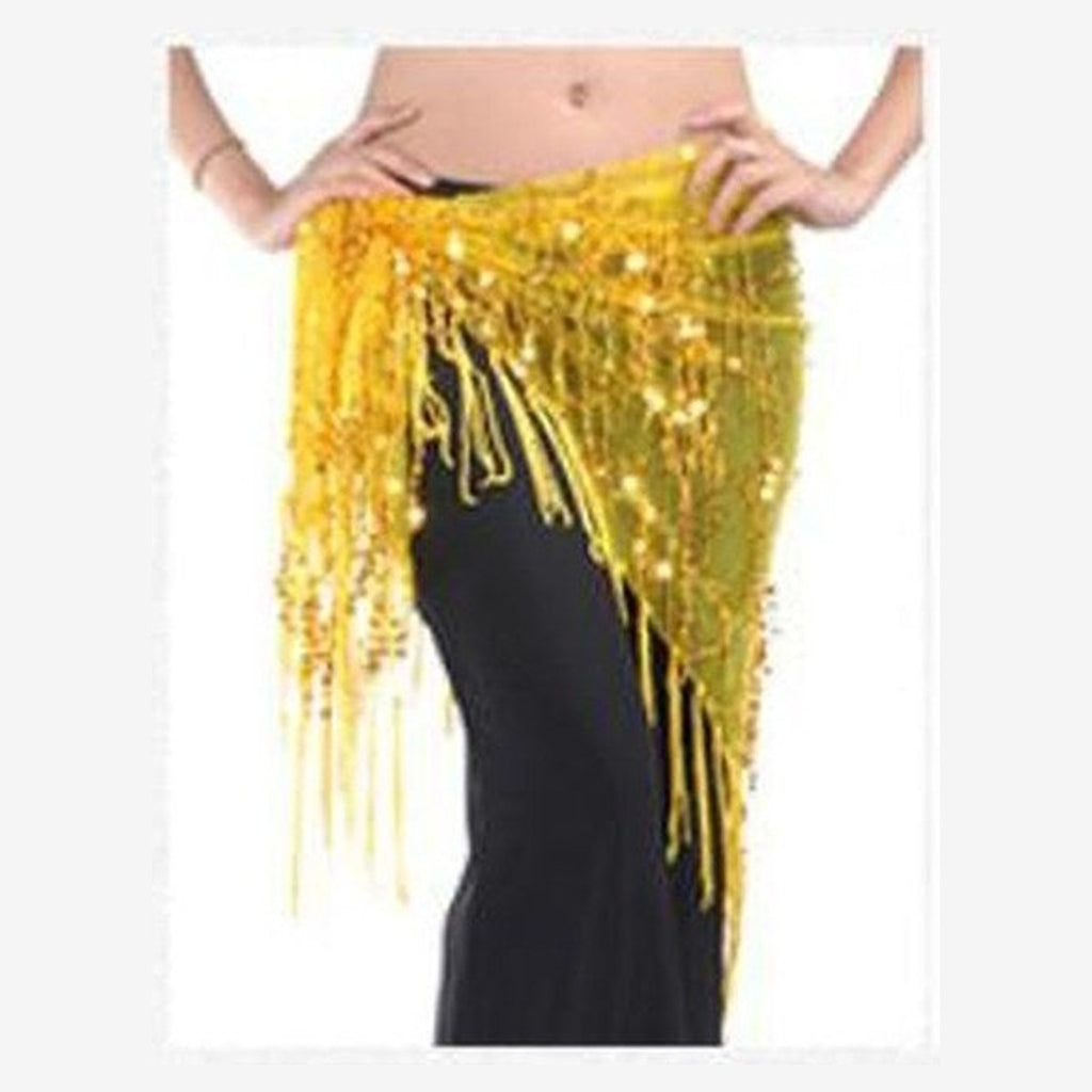 Odette sequin mesh hip scarf in Gold
