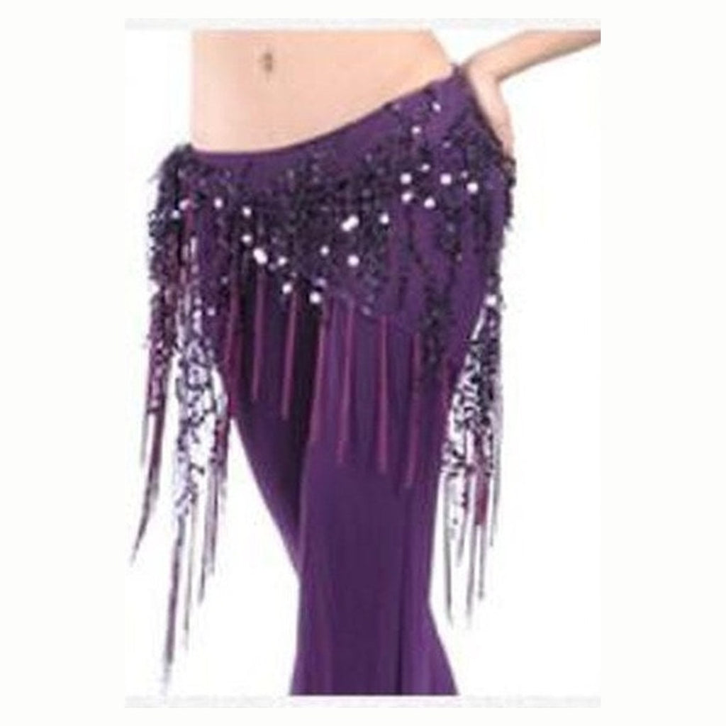 Odette sequin mesh hip scarf in Purple