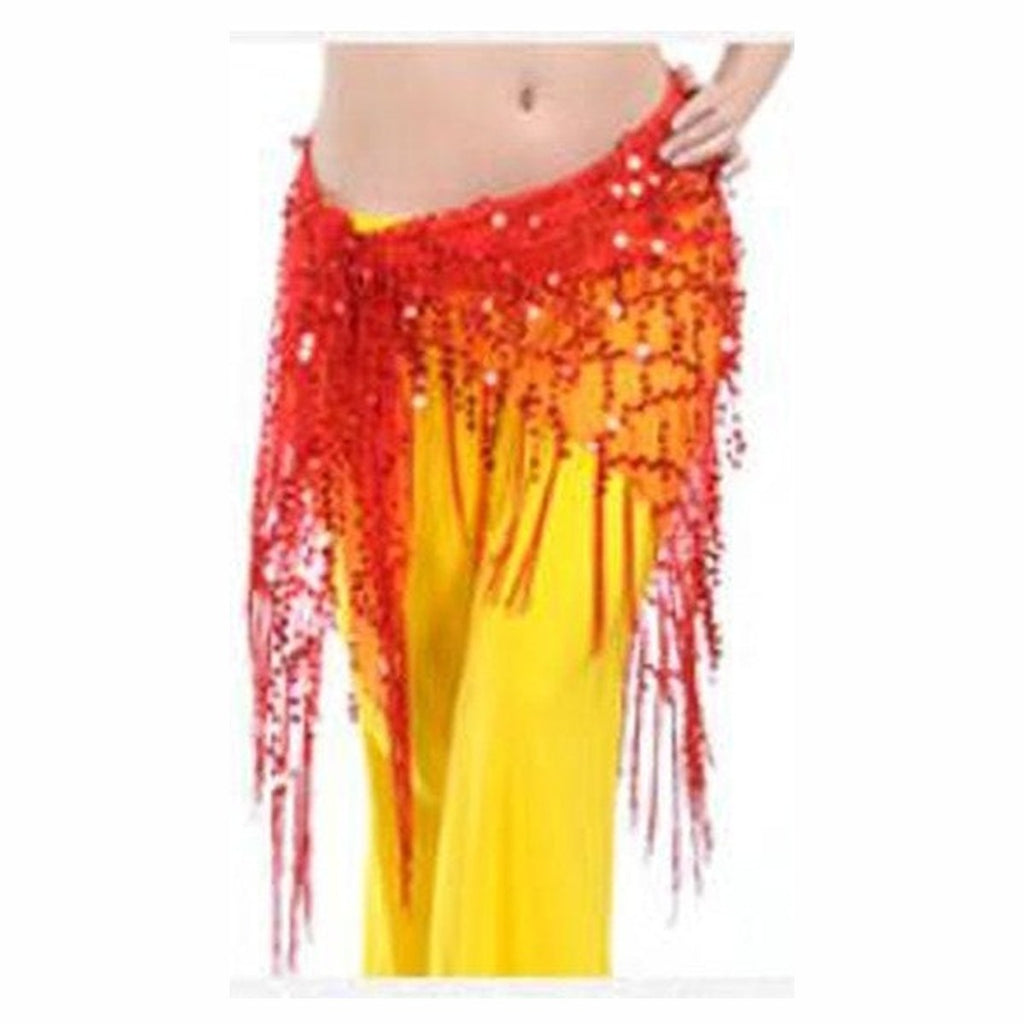 Odette sequin mesh hip scarf in Red