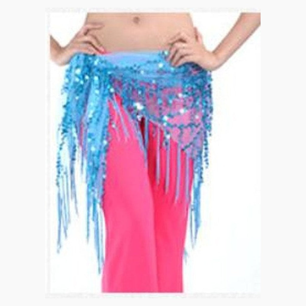 Odette sequin mesh hip scarf in Turquoise