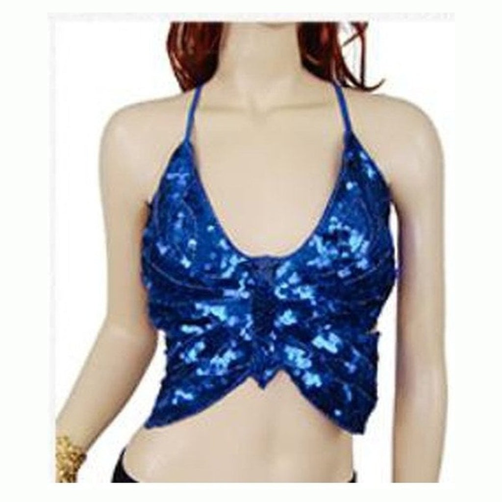 Everly sequin butterfly bra top in Blue