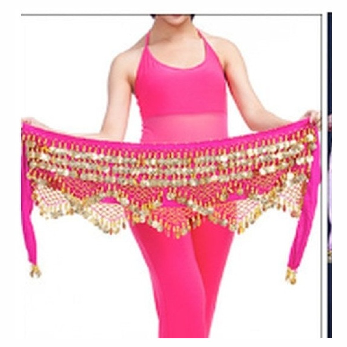 Nell coin hip scarf in Pink