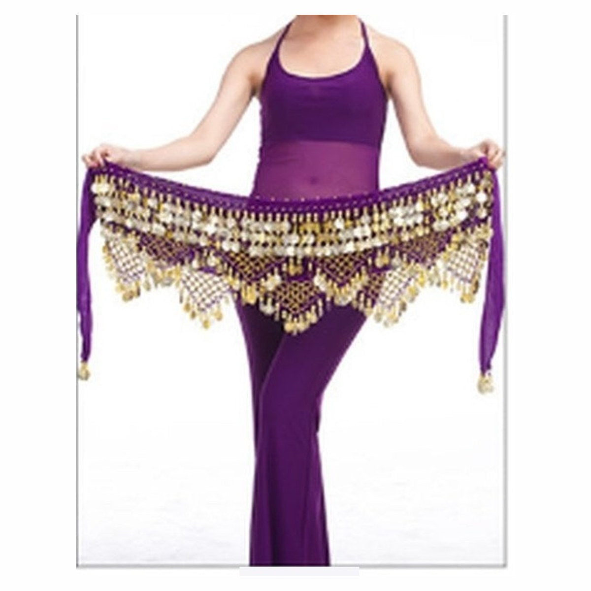 Nell coin hip scarf in Purple