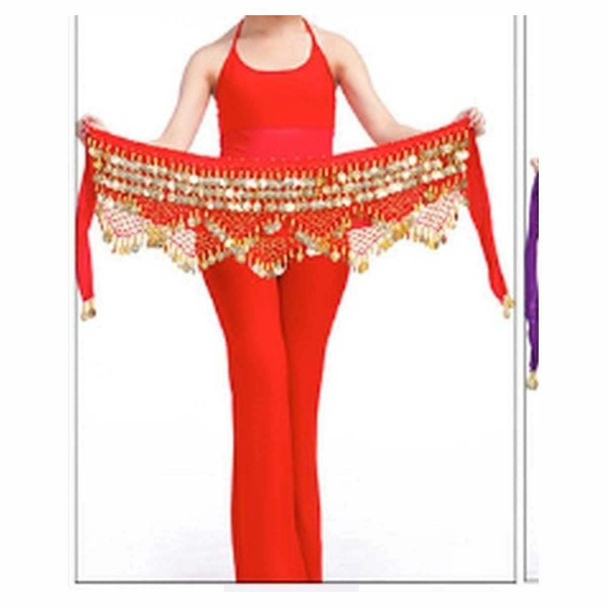 Nell coin hip scarf in Red