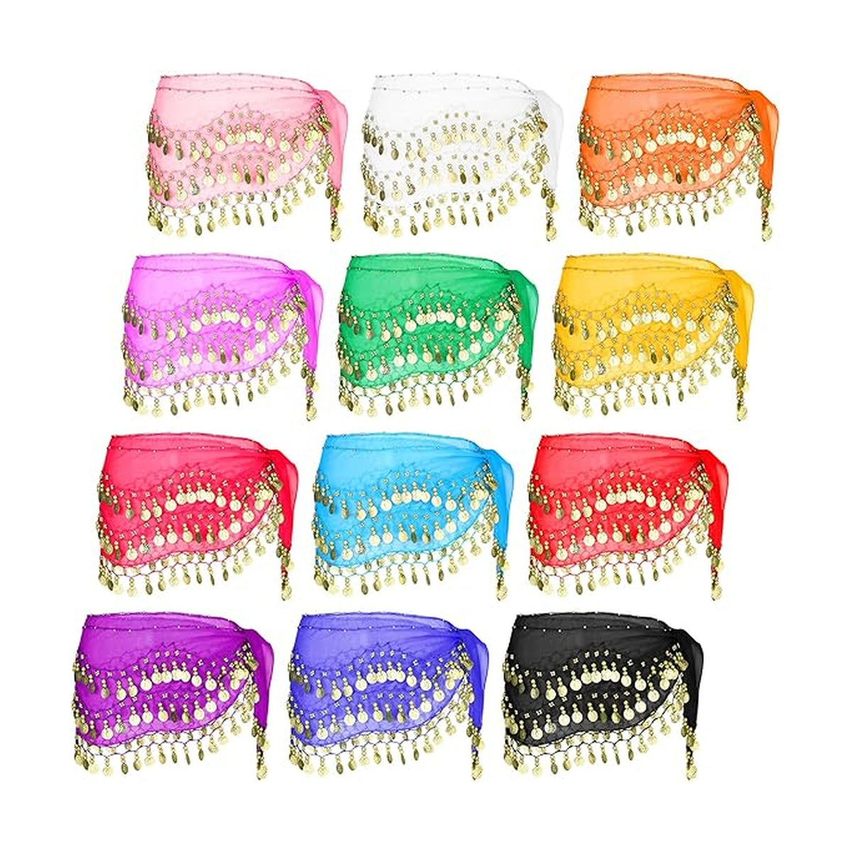 Coin hip scarf colour range