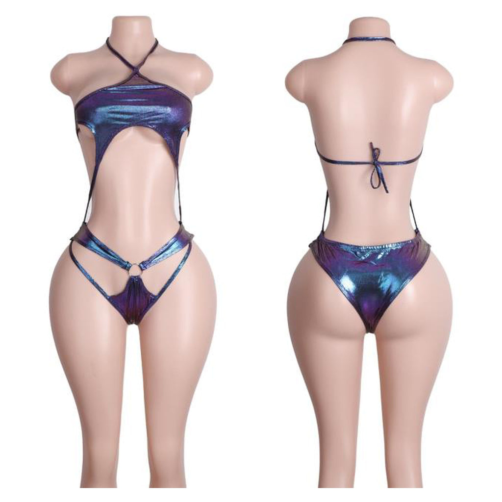 Lyra Holographic Cutout Monokini