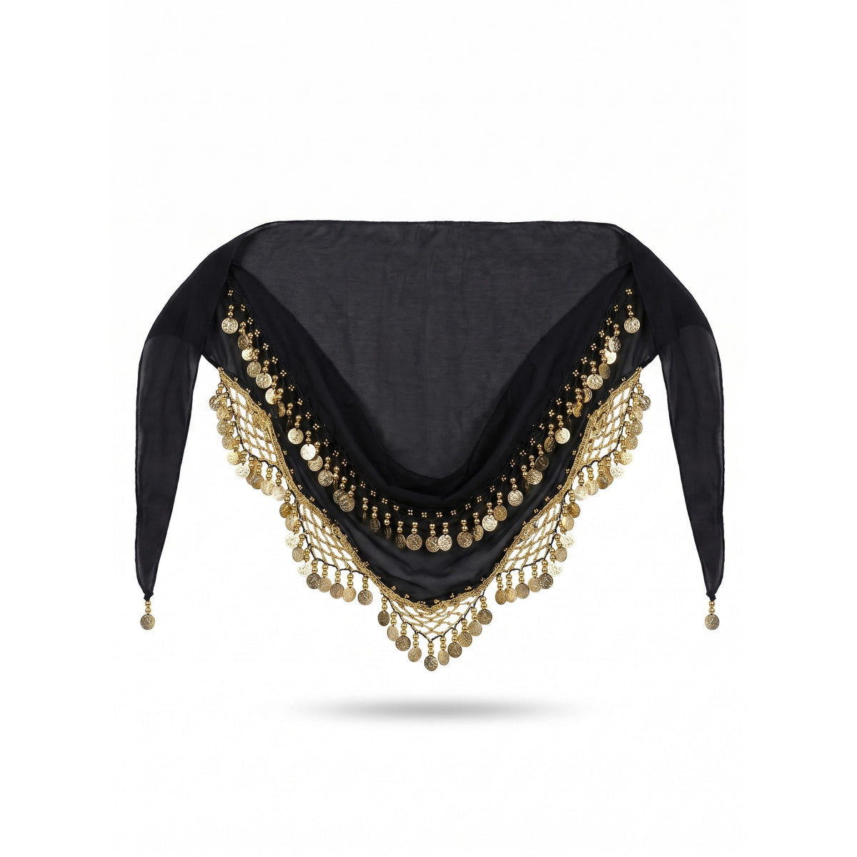 Nell Chiffon Coin Hip Scarf — studio product photo