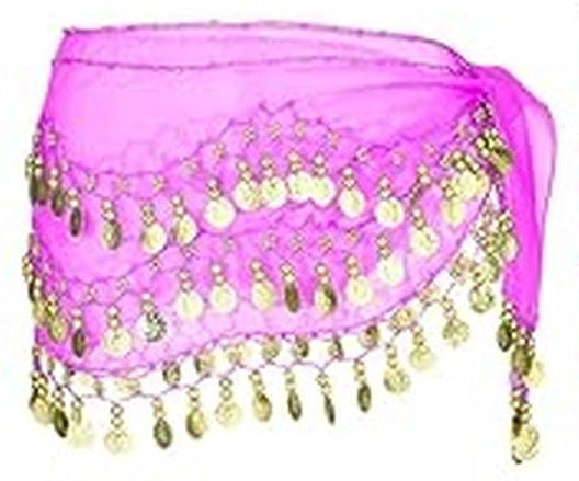 Daphne Classic Coin Hip Scarf for Belly Dance in Fuchsia