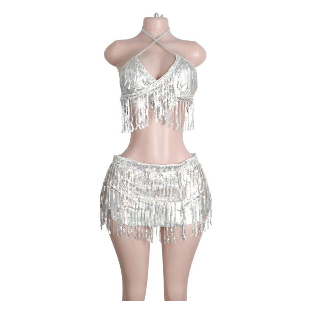 Marguerite Sequin Fringe Wrap Set