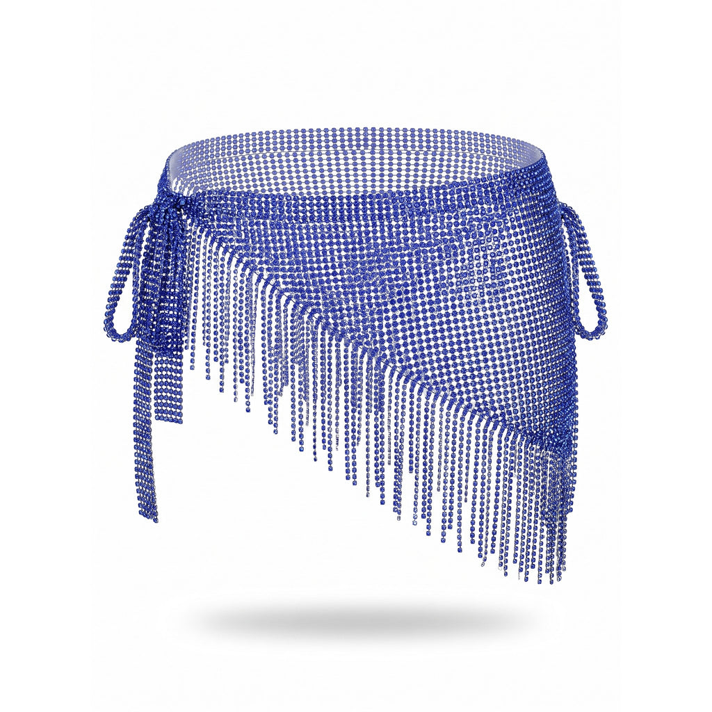 Gia Rhinestone Crystal Mesh Hip Wrap — studio product photo