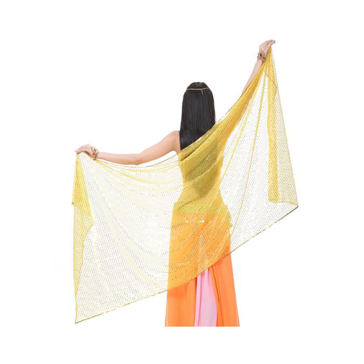 Gradient ombre chiffon belly dance veil