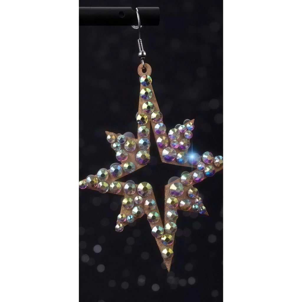 AB crystal star statement earrings