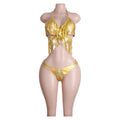 Iris holographic sequin fringe set in Gold