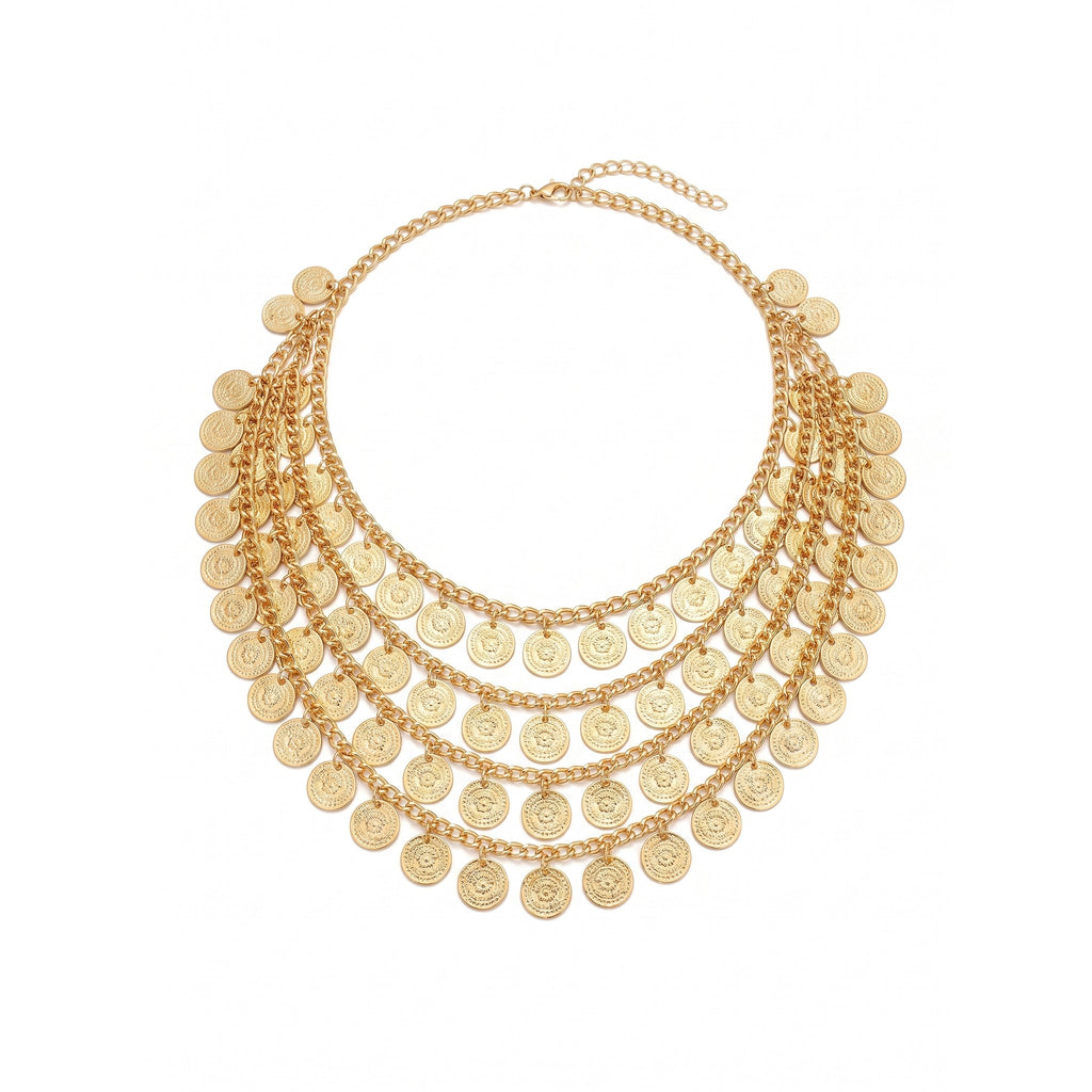 Constance Geometric Disc Cascade Headpiece — studio product photo