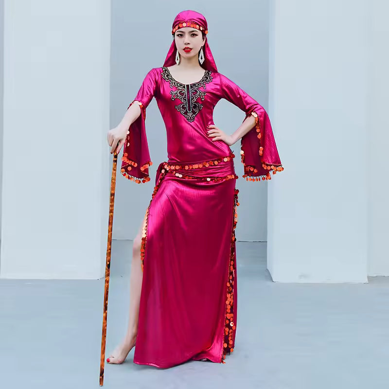Amara Baladi Saidi Belly Dance Dress — Women's Stretch Performance Costume Robe
