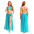 Yasmine Sequin Tassel Belly Dance Costume — Crop Top & Split Skirt Set for Women, Oriental Bellydancing Outfit