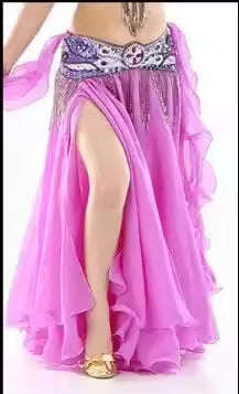 Layla Double-Slit Belly Dance Skirt — Women's Oriental Performance Costume Skirt