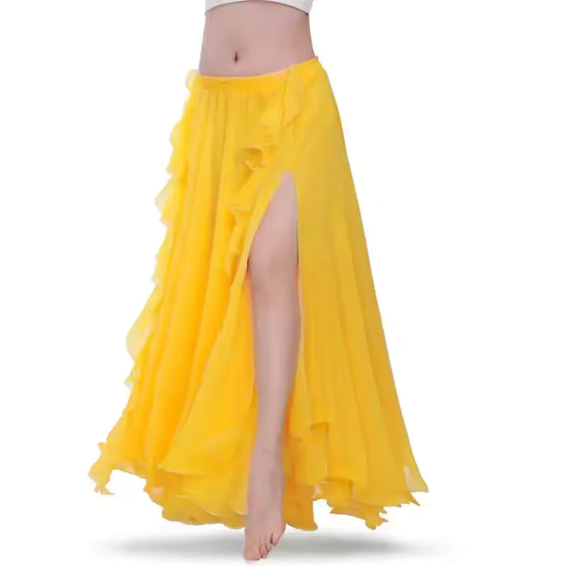 Layla Double-Slit Belly Dance Skirt — Women's Oriental Performance Costume Skirt
