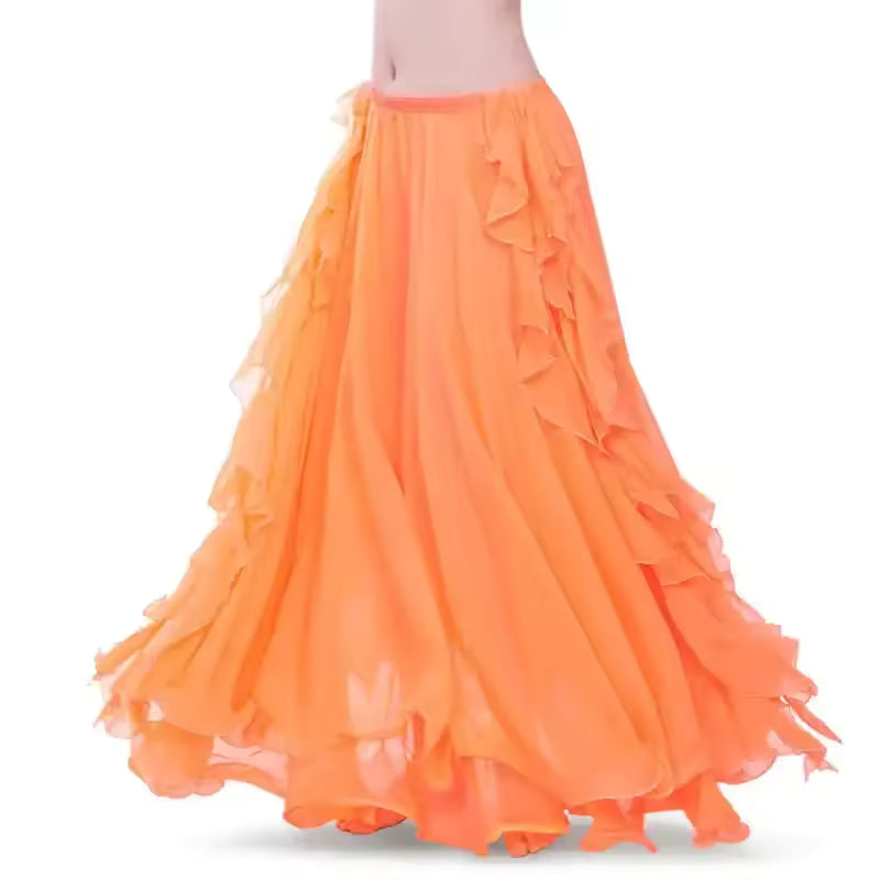 Layla Double-Slit Belly Dance Skirt — Women's Oriental Performance Costume Skirt