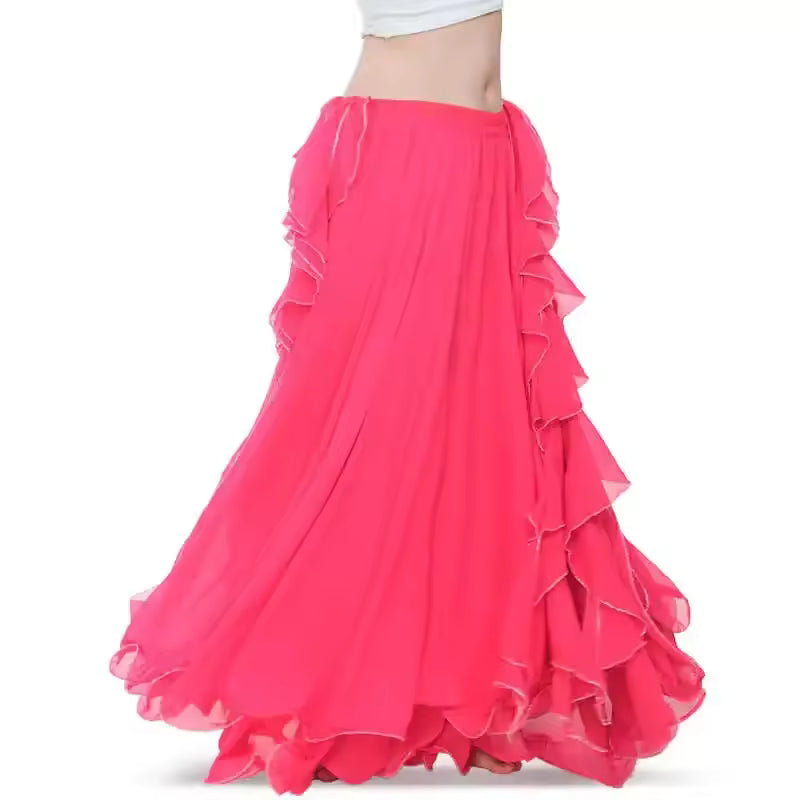 Layla Double-Slit Belly Dance Skirt — Women's Oriental Performance Costume Skirt