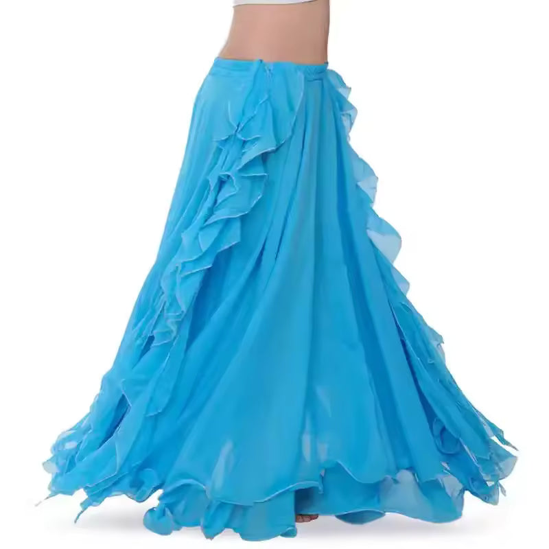 Layla Double-Slit Belly Dance Skirt — Women's Oriental Performance Costume Skirt