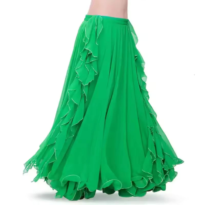 Layla Double-Slit Belly Dance Skirt — Women's Oriental Performance Costume Skirt