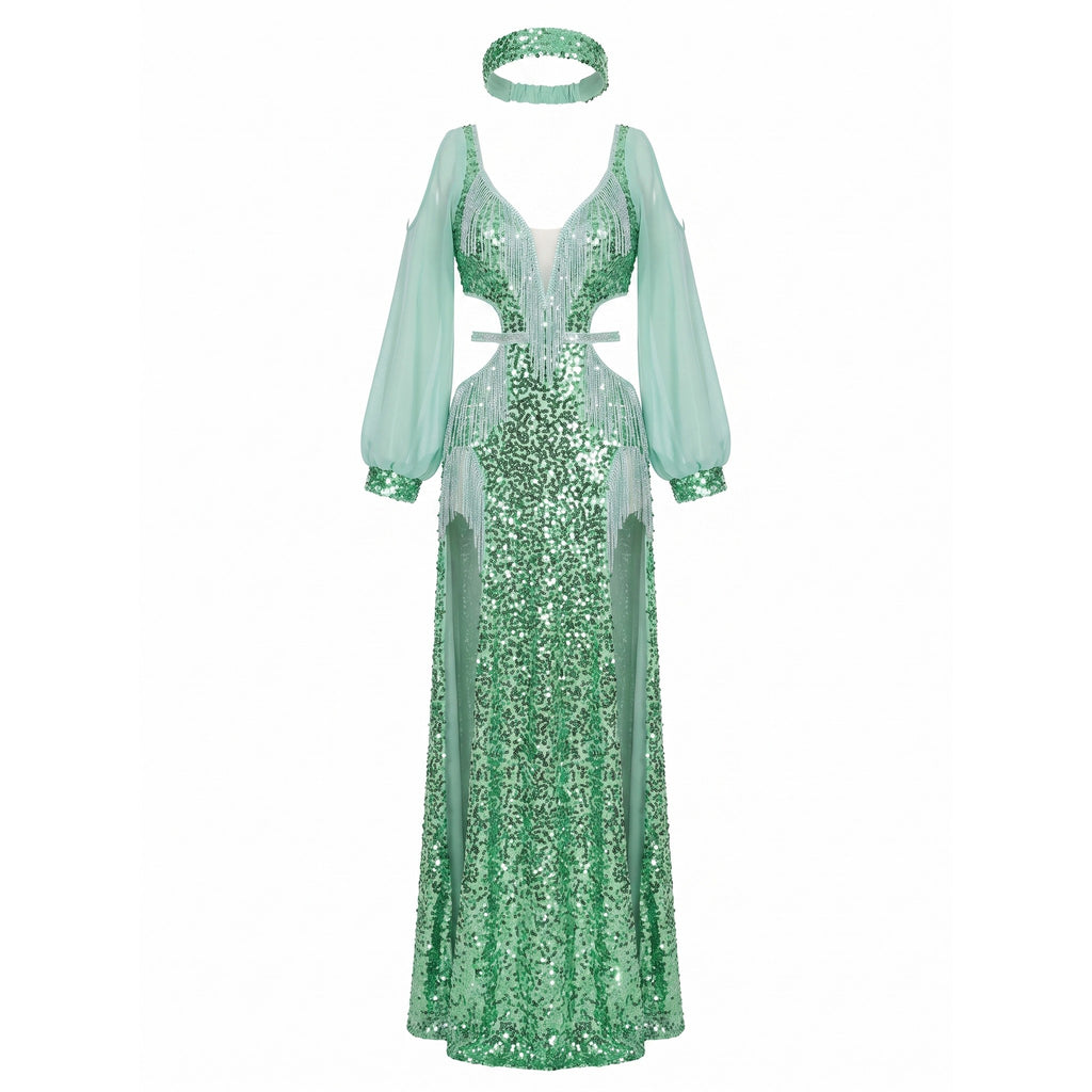 Valentina Sequin Baladi Egyptian Belly Dance Dress — studio product photo