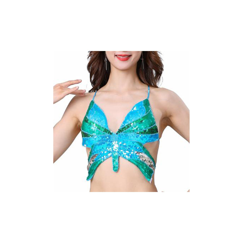 Everly Sequin Butterfly Halter Bra