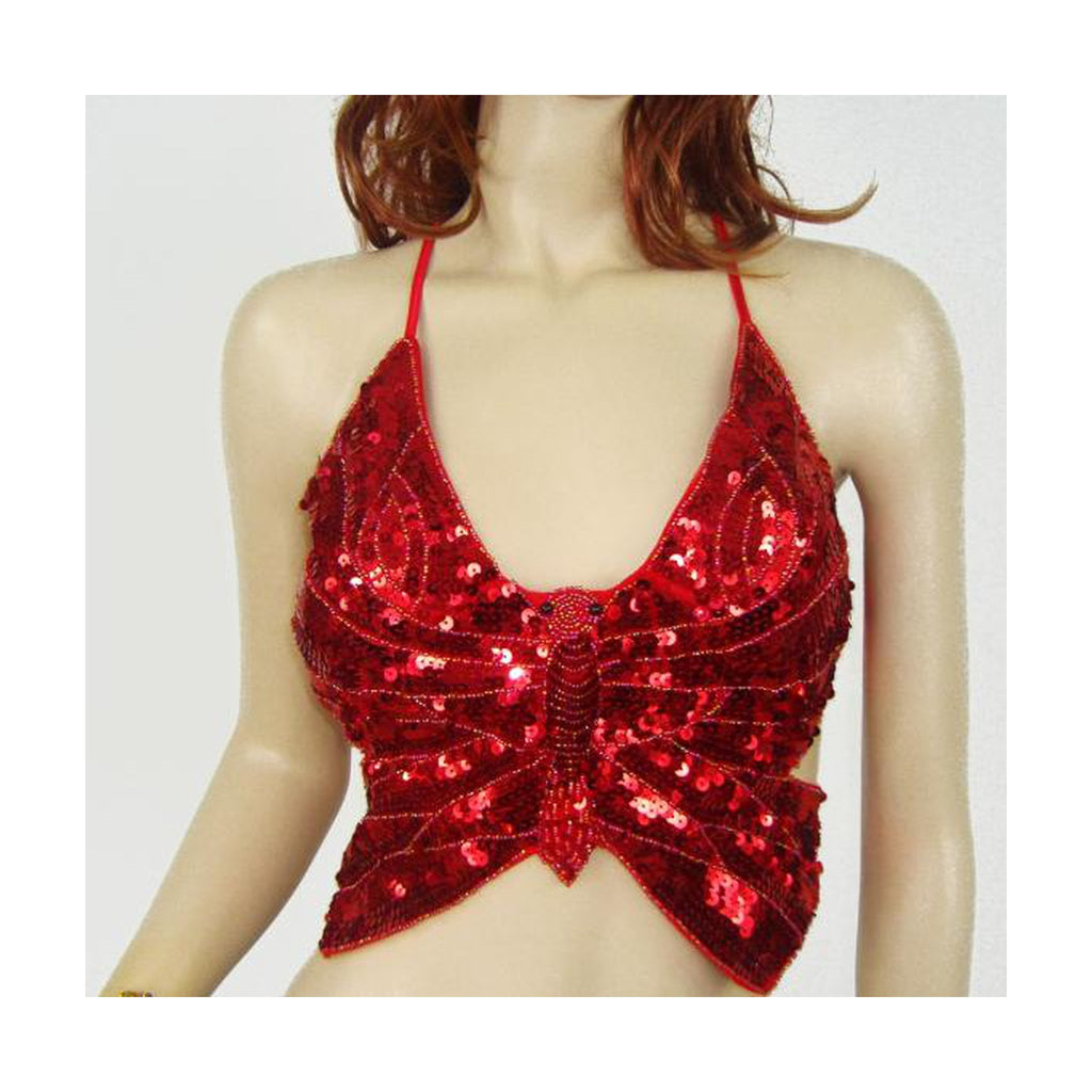 Everly Sequin Butterfly Halter Bra