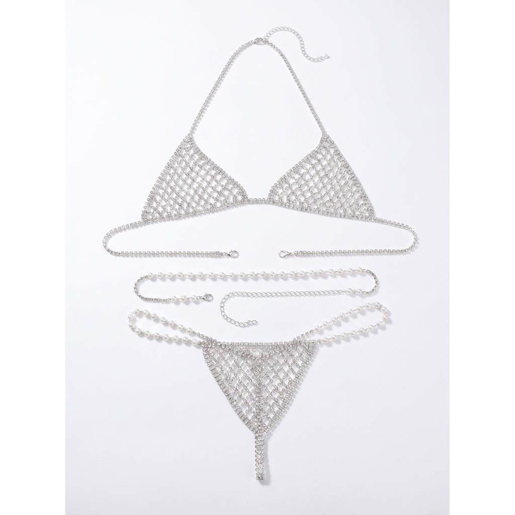 Aria Pearl & Rhinestone Body Chain — studio product photo