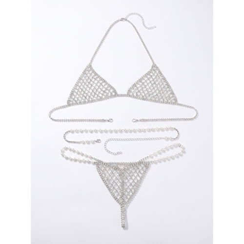 Aria Pearl & Rhinestone Body Chain — studio product photo