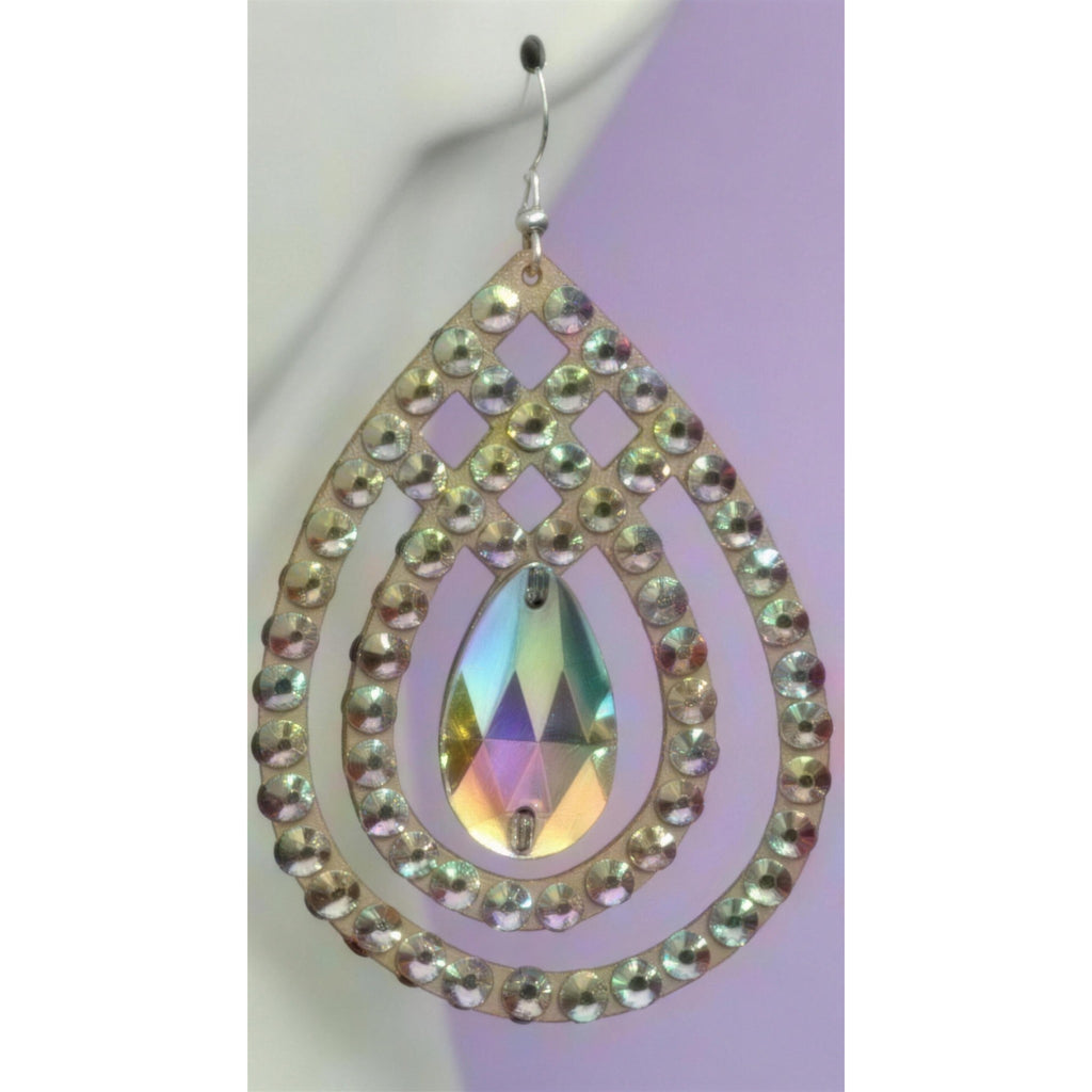 AB crystal classic teardrop statement earrings
