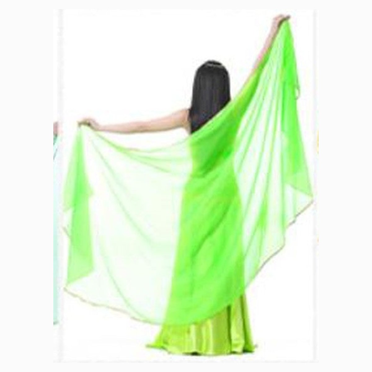 Serena chiffon veil in Apple Green