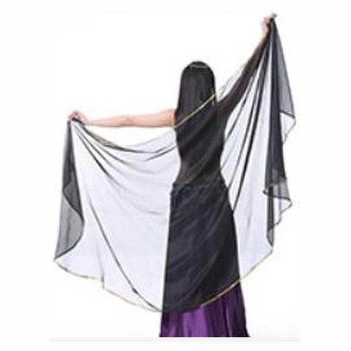 Serena chiffon veil in Black