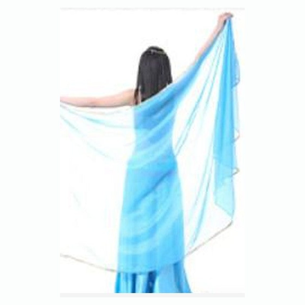 Serena chiffon veil in Lake Blue