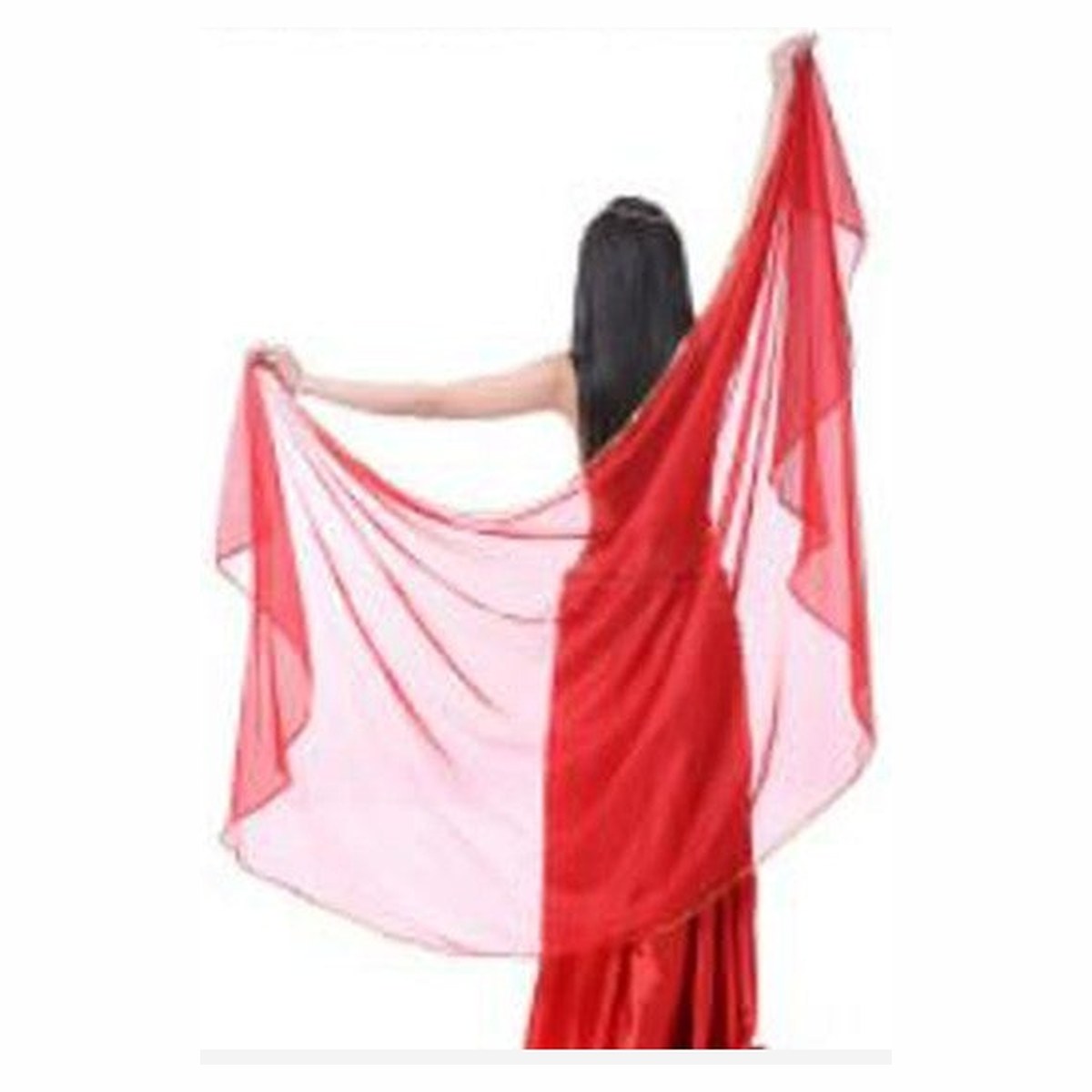 Serena chiffon veil in Red