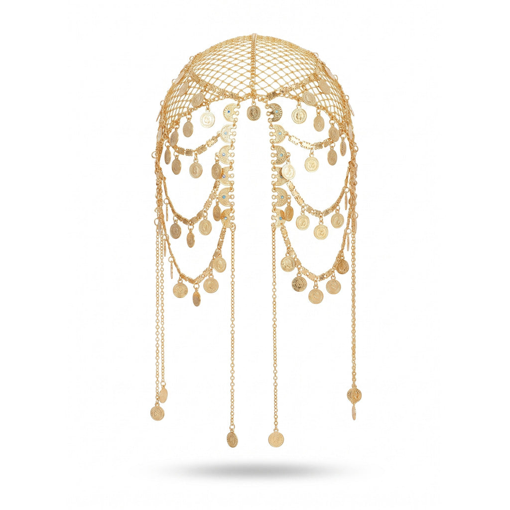 Evelyn Beaded Crochet Flapper Cap — studio product photo